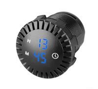 Waterproof Digital Clock for 12V 24V Motorcycles with Touch Button and LED Display (Blue)