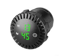 Waterproof Digital Clock for 12V 24V Motorcycles with Touch Button and LED Display (Green)