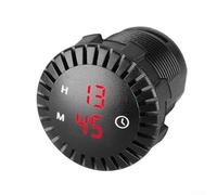 Waterproof Digital Clock for 12V 24V Motorcycles with Touch Button and LED Display (Red)