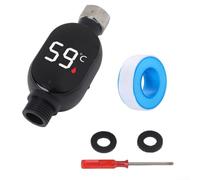 Waterproof Digital Temperature Thermometer for Shower Bath Faucet with LED Color Display Accurate Celsius Reading Smart Water Temperature Monitor for Baby Safety Stainless Steel Interface(B)