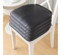 Waterproof Dining Chair Cushion, 1/2/4 Packs PU Leather Horseshoe Seat Cushion, Non-Slip Seat Pad Kitchen Chair Pad(Black,40 * 43(4PACKS))