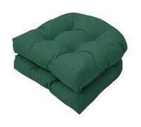 Waterproof Dining Chair Cushions Set of 2 - Ultra-Soft U-Shaped Seat Pads for Indoor & Outdoor Use, Perfect for Patio, Garden Furniture & Home Office Decor (Dark Green)