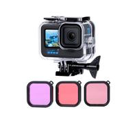 Waterproof Dive Case Housing for Gopro Hero 13/12/11/10/9 Black Action Camera Accessories with 3 Pack Underwater Filter Diving Protective Shell