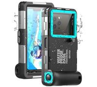 Waterproof Diving Phone Case for iPhone Samsung Galaxy Huawei Series Smartphones, Professional [50ft/15m] Outdoor Snorkeling Underwater Surfing Photo Video Cover (Black-Teal)