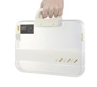 Waterproof Document Bag A4 Waterproof Transparent Portable Document Storage Box with Handle for Household, Business, Work, School, Passport, Certificate, Receipt