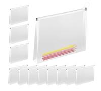 Waterproof Document Bag Set, 12-Piece A4 & A5 Document Seal Pouches, Water-Resistant Storage for School, Offices, and Handouts, 12.8 x 9.6 x 1.2/9.4 x 7.3 x 1.2 inches