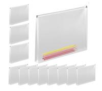 Waterproof Document Bag Set, 12-Piece A4 & A5 Document Seal Pouches, Water-Resistant Storage for School, Offices, and Handouts, 12.8 x 9.6 x 1.2/9.4 x 7.3 x 1.2 inches