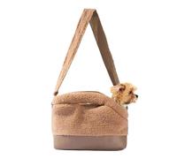 Waterproof Dog Carrier for Pets Deee Small and Medium Size | Warm Winter Fleece Shoulder Pouch with Safety Dee Harness Buckle | Soft Puppy Travel Dee Bag, C