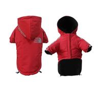 Waterproof Dog Clothes, Reflective Pet Coat for Small and Medium Dogs, Warm Fleece Dog Jackets, Puppy Raincoat, Chihuahua Outfit (Red, S)
