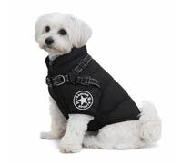 Waterproof Dog Coat, Extreme Waterproof Winter Dog Jacket with Reflectors, Sleeveless, Lined Vest, Integrated Harness, Perfect for Cold Days (Black, Size XXL)