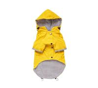 Waterproof Dog Coat with Hood - Windproof Raincoat for Small Medium Large Dogs - All Weather Reflective Sport Hoodies Jacket for Labrador, German Shepherd, Poodle (Size Guide)(Yellow,S)