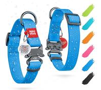 Waterproof Dog Collar - Adjustable Dog Collar for Large Dogs, Small and Medium Dogs - Heavy Duty Dog Collars with Durable Metal Clasp and QR Dog Tag - Boy & Girl Dog Collars