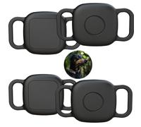 Waterproof Dog Collar Holder Case for Tile Mate 2024/2022 Tracker,2 Pack Anti Scratch Soft Silicone Case for cat pet Necklace,Protective Cover Accessories for Tile Tracker,Black/Black/Black/Black