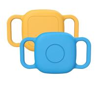 Waterproof Dog Collar Holder for Tile Life360 Mate 2024/2022 Tracker,2 Pack Anti Lost Soft Silicone Case for cat pet Necklace, Protective Cover Accessories for Tile Tracker Finder (Blue/Orange)