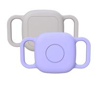 Waterproof Dog Collar Holder for Tile Life360 Mate 2024/2022 Tracker,2 Pack Anti Lost Soft Silicone Case for cat pet Necklace, Protective Cover Accessories for Tile Tracker Finder (Purple/Gray)