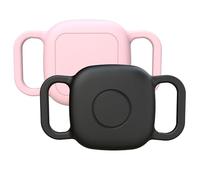 Waterproof Dog Collar Holder for Tile Mate 2024/ Mate 2022 Tracker, Anti Lost Soft Silicone Case for cat pet Necklace, Protective Cover Accessories for Tile Tracker Finder (Black/Pink)