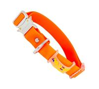 Waterproof Dog Collar, Made in Spain, Aluminum Buckle, PVC Coated Strap, Adjustable for Small, Medium and Large Dogs. Orange. L(37cm-59cm).