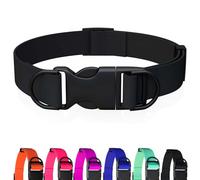 Waterproof Dog Collar, Odor-Proof and Easy to Clean Rubber Dog Collars No Pull Fits Small Medium Large Dogs Training (Black, Large (15.35”-24.8”))