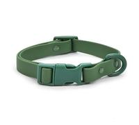 Waterproof Dog Collar with Adjustable Soft Rubber, for Large Medium Small Girl Female Pet Kitten Cat (L,Green)
