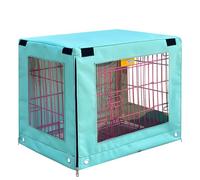 Waterproof Dog Crate Cover, 600D Oxford Fabric, Breathable Double Door Pet Kennel Cover, Universal Fit for 1-3 Door Wire Crates, 19-48 Inches, Durable Dog Crate Protection.