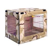 Waterproof Dog Crate Cover - Heavy-Duty 600D Oxford Fabric, Breathable Double Door Design, Universal Fit for 1-3 Door Wire Crates, 19-48 Inches, Pet Protection (Brown)