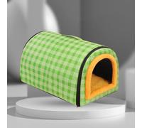 Waterproof Dog House 2 In 1 Pet Igloo House Foldable Dog Cave Bed Calming Pet Tent Beds Warm Puppy Nest with Removable Cushion Cozy Kennel with Top Handles (37 * 25 * 27cm,Green)