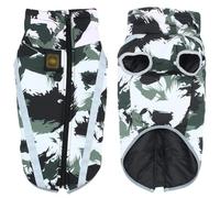 Waterproof Dog Jacket, Camouflage Winter Warm Reflective Coat Windproof Warm Clothes Cozy Dogs Winter Apparel Outdoor Clothes Pet,BlackWhite,4XL