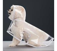 Waterproof Dog Poncho with Transparent Hood, Lightweight Dog Raincoat for Small Medium Dogs, Windproof Pet Rain Jacket for Rainy Day Walks(White,6XL)
