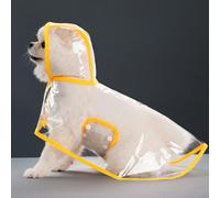 Waterproof Dog Poncho with Transparent Hood, Lightweight Dog Raincoat for Small Medium Dogs, Windproof Pet Rain Jacket for Rainy Day Walks(Yellow,8XL)