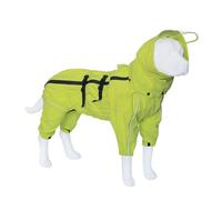 Waterproof Dog Raincoat 4 Legs & Leash Hole - Full Body Rain Suit for Small to Large Dogs, Reflective Stripes at Night, Lightweight Hooded Jacket(Green,4XL(26))