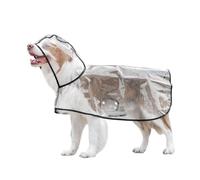 Waterproof Dog Raincoat Clear Hooded Dog Poncho PVC Transparent Puppy Rain Jacket Lightweight Pets Vest Raincoat for Large Medium Dogs Khaki Teddy Maltese Yorkshire Walking Outwear Sports (Black)