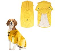Waterproof Dog Raincoat, Lightweight PU Pet Rain Jacket with Hood, Reflective Strips for Safety, Easy Walk Rain Gear for Small Medium Dogs (XXL)