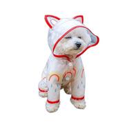 Waterproof Dog Raincoat - Transparent Rainbow Heart Dog Rain Jacket with Hood, Four Leg Full Coverage Rainwear for Small Medium Dogs Outdoor Walking Camping (#1,Medium（for weight 5.1-8.1 lb）)