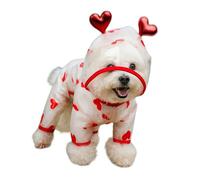 Waterproof Dog Raincoat - Transparent Rainbow Heart Dog Rain Jacket with Hood, Four Leg Full Coverage Rainwear for Small Medium Dogs Outdoor Walking Camping (Medium（for weight 5.1-8.1 lb）,#3)