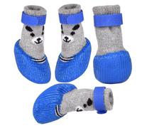 Waterproof Dog Shoes Breathable Dog Booties Adjustable Strap Shoe Cover | Dog Boots Breathable Adjustable Paw Protector Pet Supplies for Large Small Dogs Wintry Day Outdoor Walking Indoor Blue L