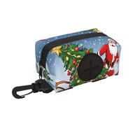 Waterproof Dog Waste Bag Holder Dispenser Pouch For Walking Hiking, Merry Xmas Pet Travel Garbage Bag Storage Bag, Poop Bag Carrier Organizer, Hands-Free Compact Pet Waste Management Accessory
