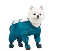 Waterproof Dogs Boots Anti Slip with Reflective Straps,Pets Boots with Suspenders for Snow and Rain Days,4-Legged Dog Rain Jacket,One-Piece Design Paw Protectors for Dogs Walking Grassland