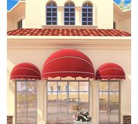 Waterproof Dome Canopy for Doors & Windows - Red/Blue/Green Outdoor Shelter 51in Arc Awning for Patio Cafe & Entryway Sun Protection