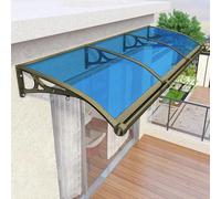 Waterproof Door Canopy OutdoorUV & Snow Protection Awning Polycarbonate Roof Cover with Gold & Silver Aluminium Bracket Perfect Rain Shelter for Patio & Garden