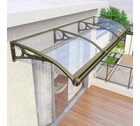 Waterproof Door CanopyUV & Snow Protection Porch Awning with Gold & Silver Aluminum Bracket Polycarbonate Cover Rain Shelter for Patio Garden and Window