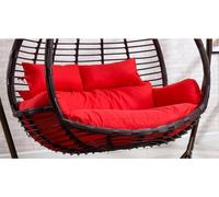 Waterproof Double Rattan Chaise Lounge for 2 - Removable Egg Nest - Outdoor Hammock with Cushions - Perfect for Relaxation and Comfort
