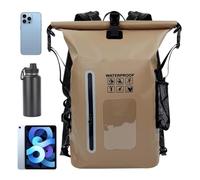 Waterproof Dry Backpack Large Capacity Lightweight PVC, Light coffee, Siehe Beschreibung, See description