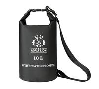 Waterproof Dry Bag 5L/10L/20L - Roll Top Waterproof Backpack for Kayaking with Double Zipper Seal & Adjustable Shoulder Strap, Black, 10 L, Sports/Outdoor Style