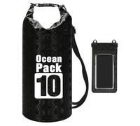 Waterproof Dry Bag | PVC Waterproof Bags | 10 Litres of Dry Roll Top Bag, Lightweight, Durable, Ideal for Kayaking, Camping, Hiking, Fishing, Outdoor Adventures and Protection D, Black,
