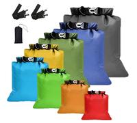 Waterproof Dry Bag Set 8 Pcs - Lightweight & Large Capacity Dry Bags, Ripstop Waterproof Dry Bag in 12L, 10L, 8L, 5L, 3.5L, 3L, 2.5L, 1.5L, Roll-Top Storage Sack for Camping, Hiking, Boating & Fishing