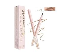 Waterproof Dual-Ended Brow Pencil & Clear Gel - Precision Tip for Natural-Looking, Defined Eyebrows with Microblading Effect(Blonde)