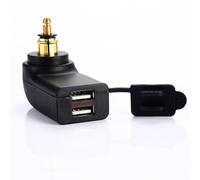 Waterproof Dual USB Charger with LED Voltmeter for BMW/Hella DIN Motorcycle Sockets - 4.8A Total Output - IP66