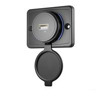 Waterproof Dual USB For Car Charger with LED Light, Supports PD3 0 and 0 Fast Charge, ABS Construction, Compatible with 12V and 24V Vehicles (Single USB-A QC 3.0)