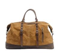 Waterproof Duffel Bag Men Canvas Carry Bags Vintage Shoulder Handbag Leather Travel Tote Large Overnight Bag