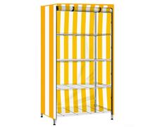 Waterproof Dustproof Protective Cover for Storage Shelves with Clear PVC Mesh Panel, Oxford Cloth WeatherResistant Design, Rollup Zipper Access(B)